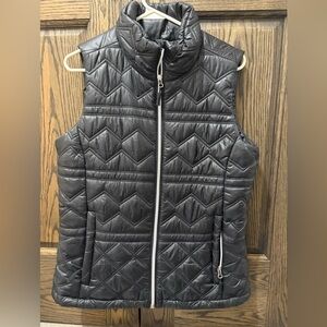 Pulse Quilted Black Puffer Vest with Stand Collar